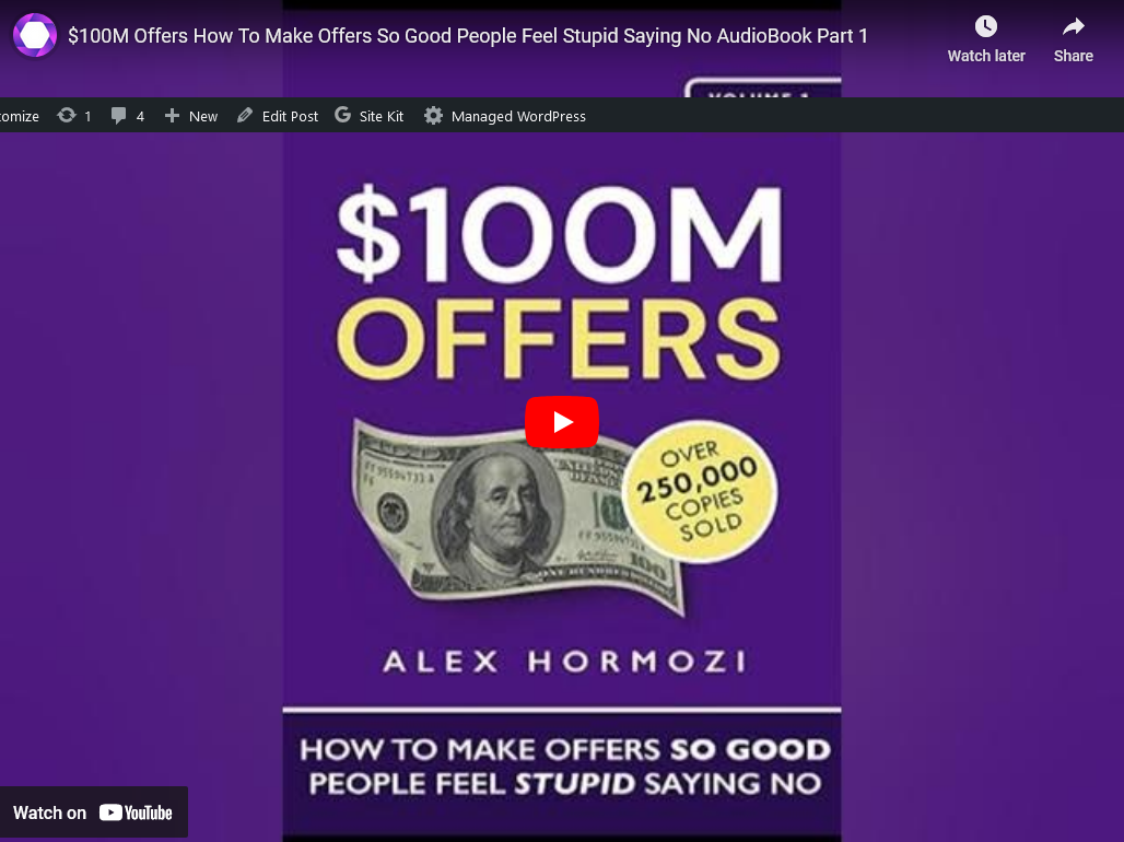 $100M Offers How To Make Offers So Good People Feel Stupid Saying No AudioBook Part 1