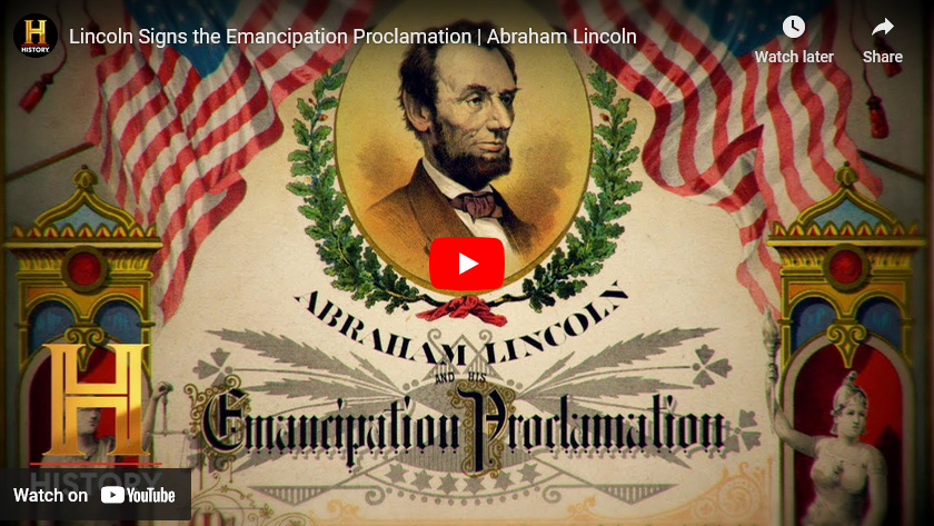 Emancipation Proclamation…January 1, 1863